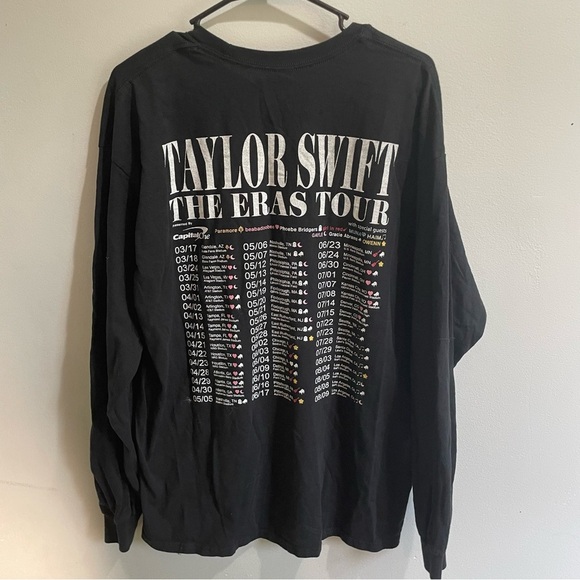 Taylor Swift The Eras Tour Black Long Sleeve Shirt Gilden XL Concert Tee - Picture 4 of 5
